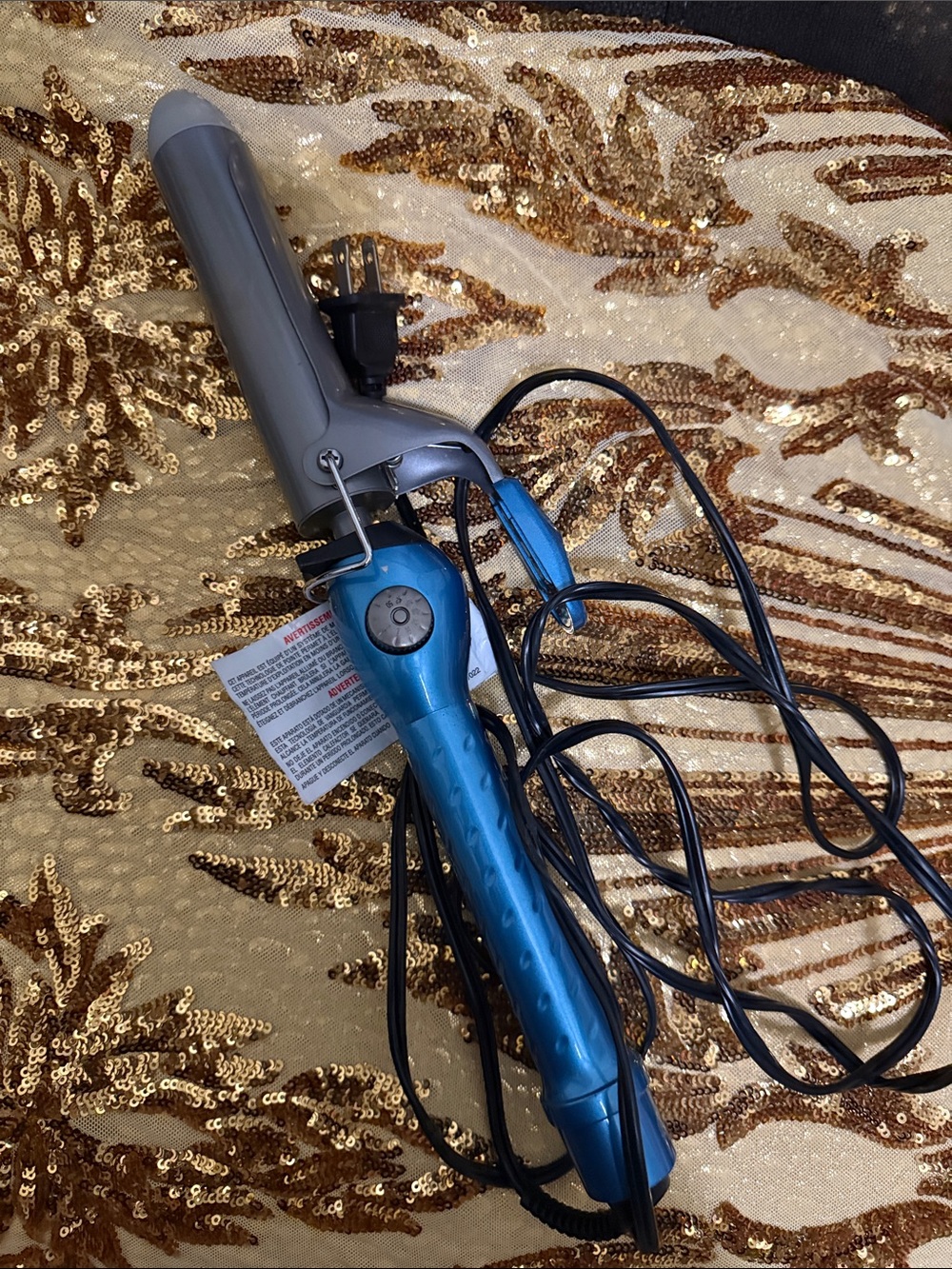 Blue Ceramic Barrel Curling Iron - Home Accents
